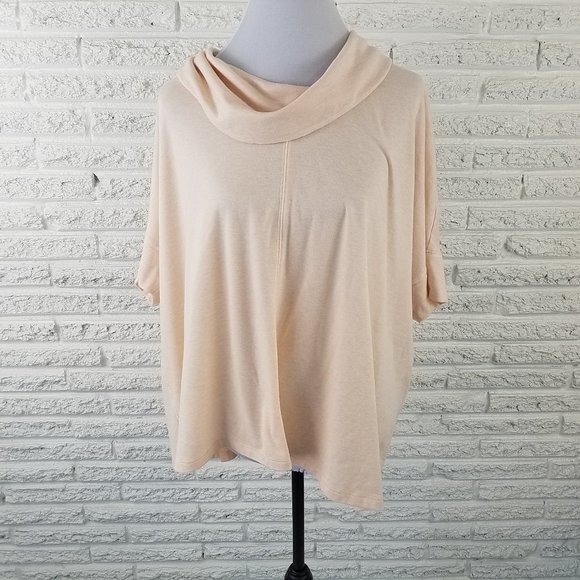 Lands End Womens Top 2X 20W 22W Light Peach Draped